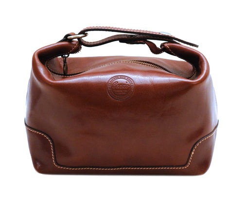 Cenzo Italian Leather Travel Toiletry Bag Dopp kit 2