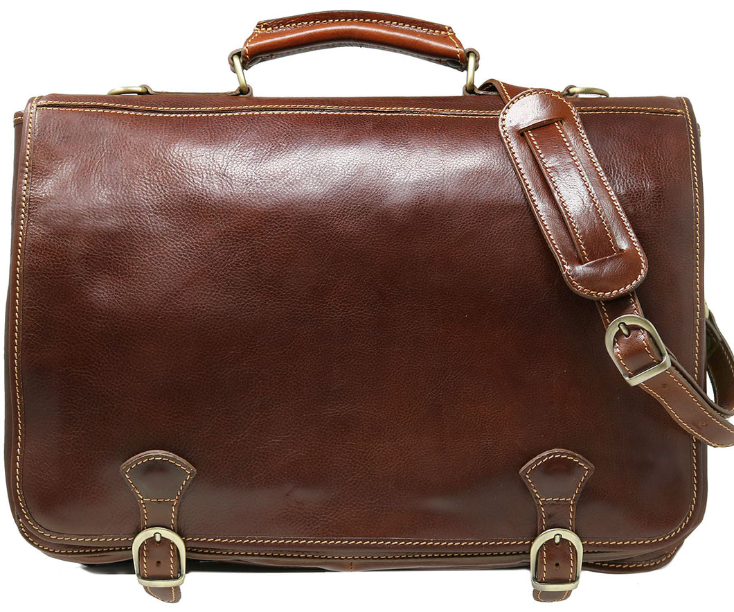 Cenzo Leather Messenger Bag