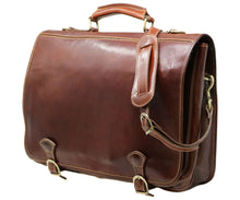 Load image into Gallery viewer, Cenzo Italian Leather Messenger Bag Briefcase Large 2