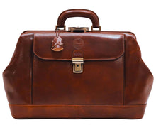 Load image into Gallery viewer, Monogram your Cenzo Doctor Style Briefcase in Vecchio Brown 1
