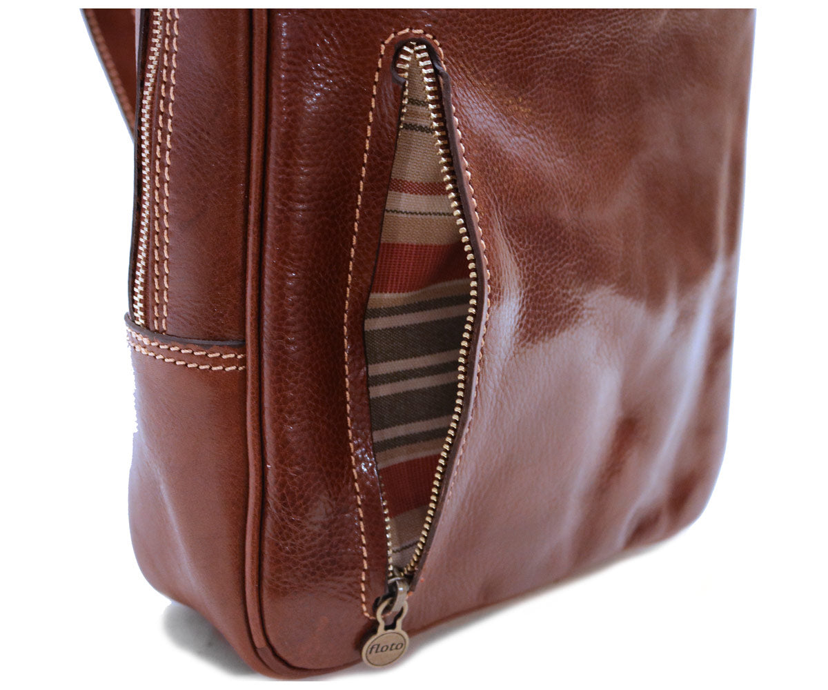 cenzo backpack vecchio brown italian leather knapsack Cenzo Leather Backpack