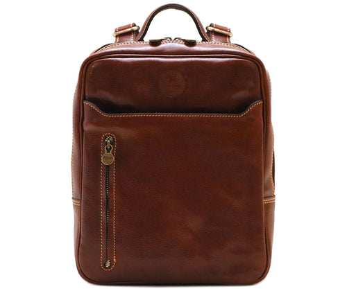 Cenzo Italian Leather Backpack Laptop Bag Knapsack 1