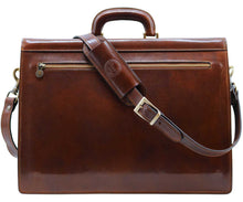 Load image into Gallery viewer, Cenzo Italian Leather 3 Gusset Structured Briefcase Attache 7
