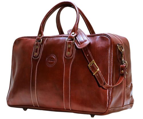 Cenzo Italian Leather Trunk Duffle Travel Bag 1