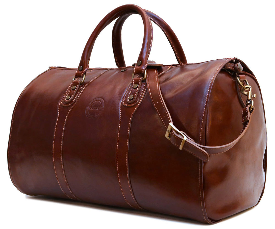 Cenzo Italian Leather Convertible Garment Duffle Bag 1