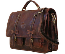 Load image into Gallery viewer, Cenzo Italian Leather Backpack Briefcase Convertible front side

