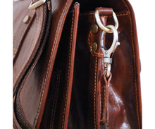 Load image into Gallery viewer, Cenzo Italian Leather Backpack Briefcase Convertible close
