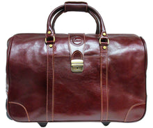 Load image into Gallery viewer, Cenzo Italian Leather Trolley Bag Wheeled Luggage 1
