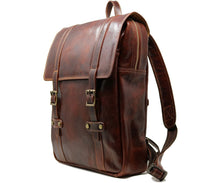 Load image into Gallery viewer, Leather Backpack Cenzo Italian Large Shoulder Bag Brown 
