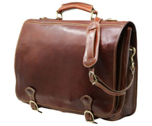 Load image into Gallery viewer, Cenzo Italian Leather Messenger Bag Briefcase Large 2

