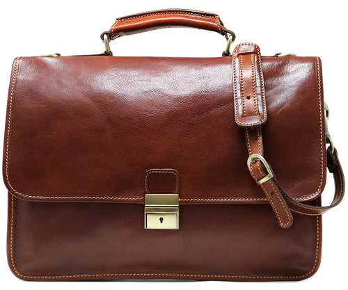 Cenzo Italian Leather Laptop Messenger Bag Briefcase 2