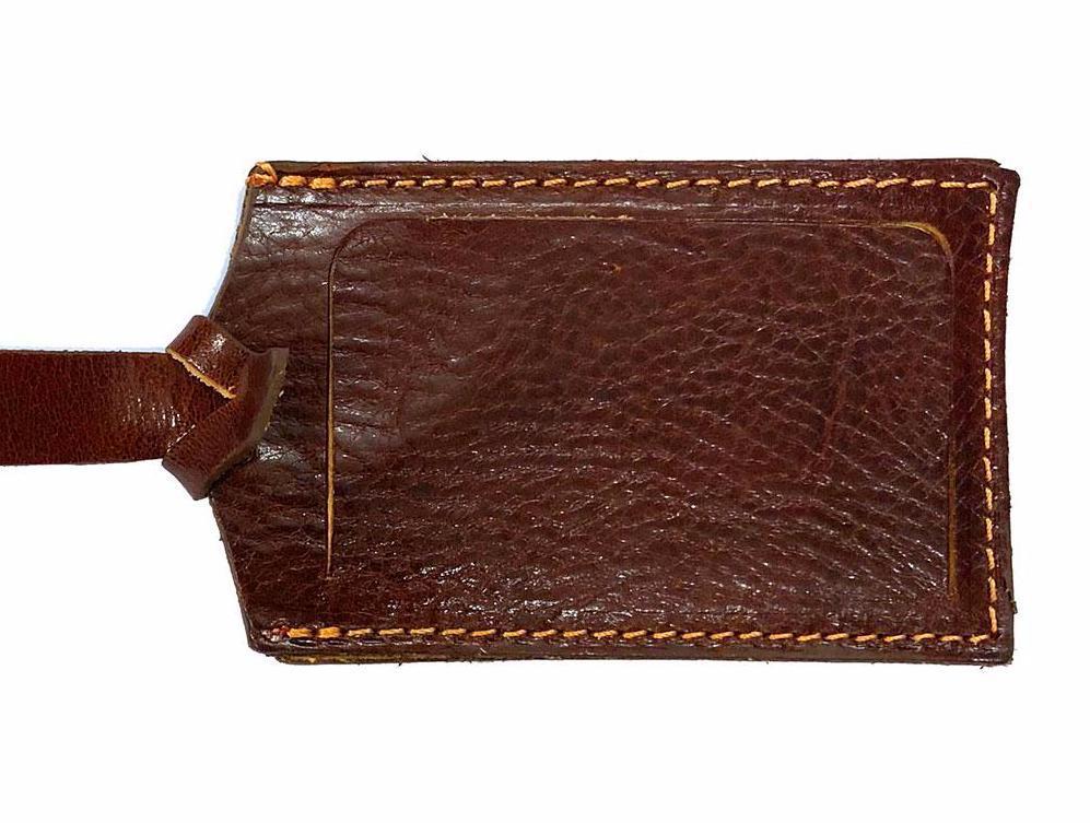Cenzo Leather Luggage Tag brown
