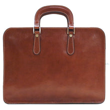 Load image into Gallery viewer, Cenzo Slim Italian Leather Briefcase Attache Monogram 3
